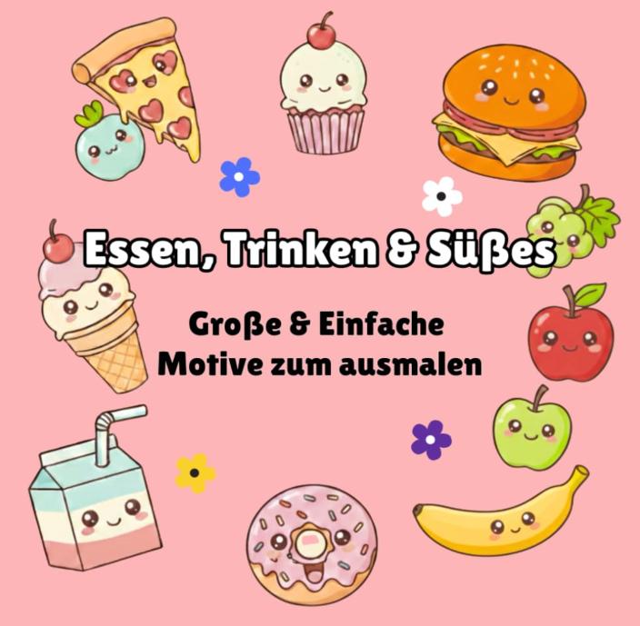 Kawaii-Malbuch Essen, Trinken & Süßes